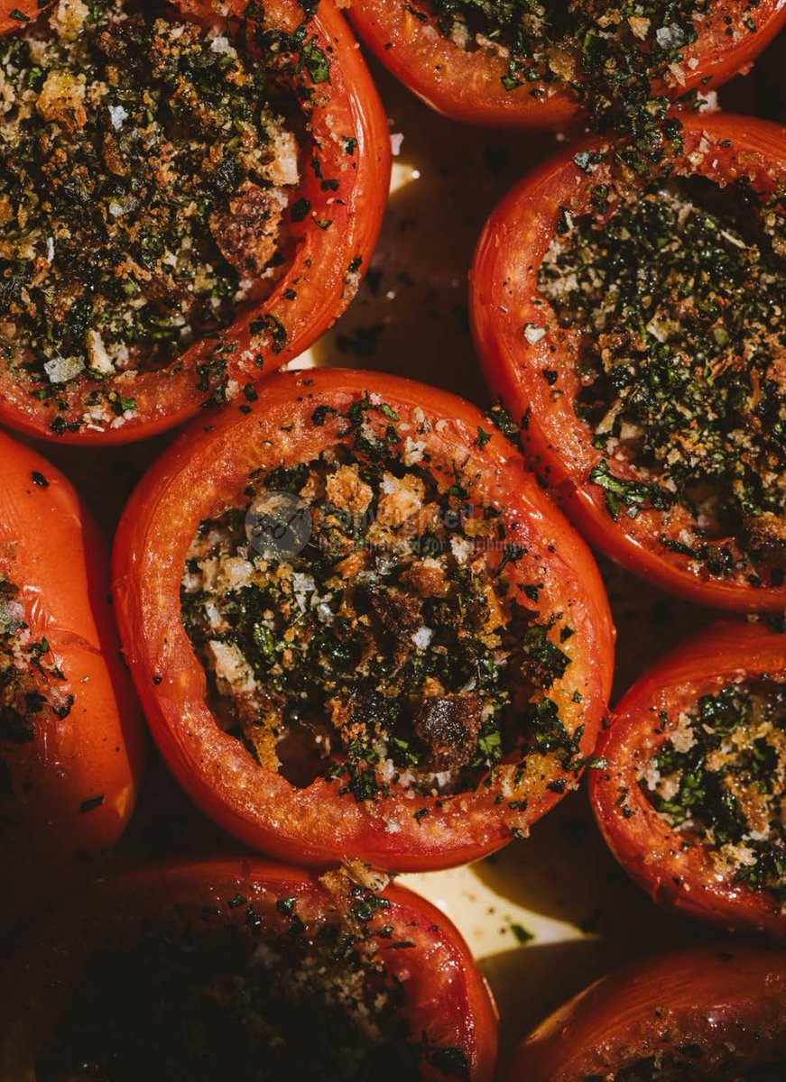 Coolfooddude's tweet photo. Though it's not traditional, I add a crumble of fresh chèvre to these delicious stuffed tomatoes—because cheese. https://t.co/pgKkY0v9C4 #RebekahPeppler #lesudcookbook #SouthOfFrance #stuffedtomatoes https://t.co/zo7XrZDGjp