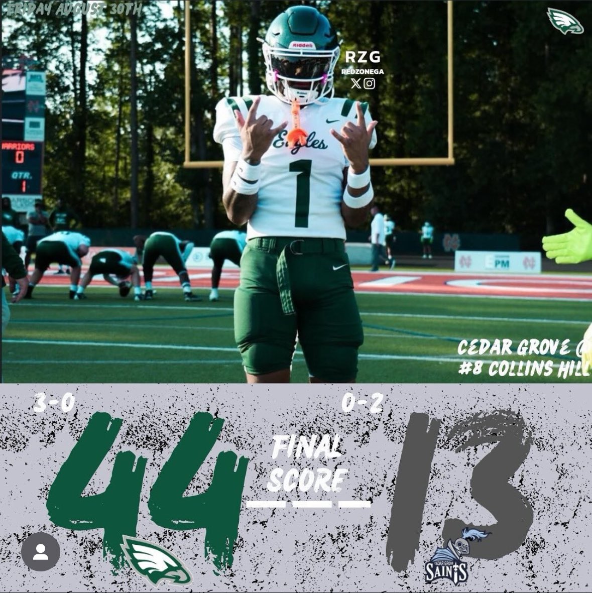 Collins Hill Eagles Football (@collinshillfb) on Twitter photo 1-0 on the week. 3-0 on the season. WE ARE THE HILL! 🦅
#ForTheHill #SetTheStandard
<a href="/SwickONE8/">Drew Swick</a> <a href="/JBeverlyCoach/">Jonathan Beverly</a> <a href="/CoachBeck56/">CORY BECK 🦅🏈</a> <a href="/the006beast/">Gerald Boo Mitchell</a> <a href="/Frfountain2002/">Frontia Fountain</a> <a href="/Daverin_Geralds/">Daverin Geralds</a> <a href="/Nico11swoll/">Nico Sawtelle</a> <a href="/bna424/">Brian Na</a> <a href="/SCOOBZILLA730/">SCOOBZILLA 730</a> <a href="/darealcoachcam1/">Cameron Hayes</a> <a href="/CoachCam_CHill/">Cameron Horton</a> <a href="/coachMMartin54/">Marvin Martin</a> 1-0 on the week. 3-0 on the season. WE ARE THE HILL! 🦅
#ForTheHill #SetTheStandard
<a href="/SwickONE8/">Drew Swick</a> <a href="/JBeverlyCoach/">Jonathan Beverly</a> <a href="/CoachBeck56/">CORY BECK 🦅🏈</a> <a href="/the006beast/">Gerald Boo Mitchell</a> <a href="/Frfountain2002/">Frontia Fountain</a> <a href="/Daverin_Geralds/">Daverin Geralds</a> <a href="/Nico11swoll/">Nico Sawtelle</a> <a href="/bna424/">Brian Na</a> <a href="/SCOOBZILLA730/">SCOOBZILLA 730</a> <a href="/darealcoachcam1/">Cameron Hayes</a> <a href="/CoachCam_CHill/">Cameron Horton</a> <a href="/coachMMartin54/">Marvin Martin</a>