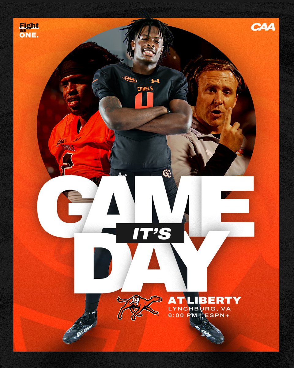 𝐆𝐀𝐌𝐄 𝐃𝐀𝐘 𝐈𝐒 𝐇𝐄𝐑𝐄! 

📍 Lynchburg, VA
🕕 6:00 PM
📺 Watch (ESPN+) tinyurl.com/258f2y23
📻 Listen tinyurl.com/22jzyeom
📊 Live stats tinyurl.com/23c5apol

#FightAsONE | #RollHumps 🐪🏈