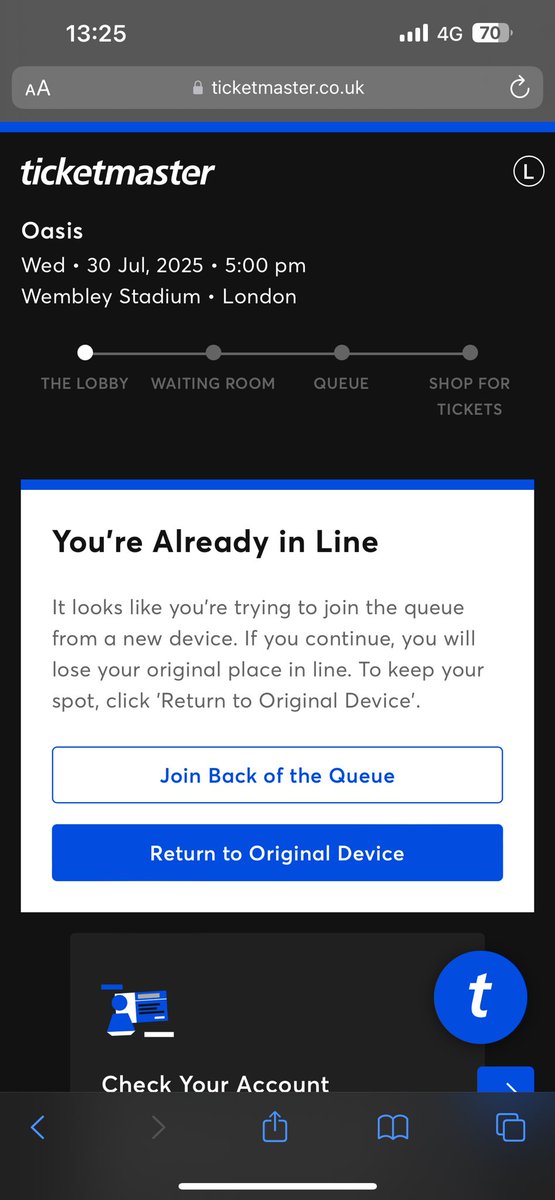 cunninghamld's tweet photo. 4.5 hours in the queue to get my turn, only for #ticketmater to share this lovely message  #Oasis https://t.co/LxDHd0J9Y4