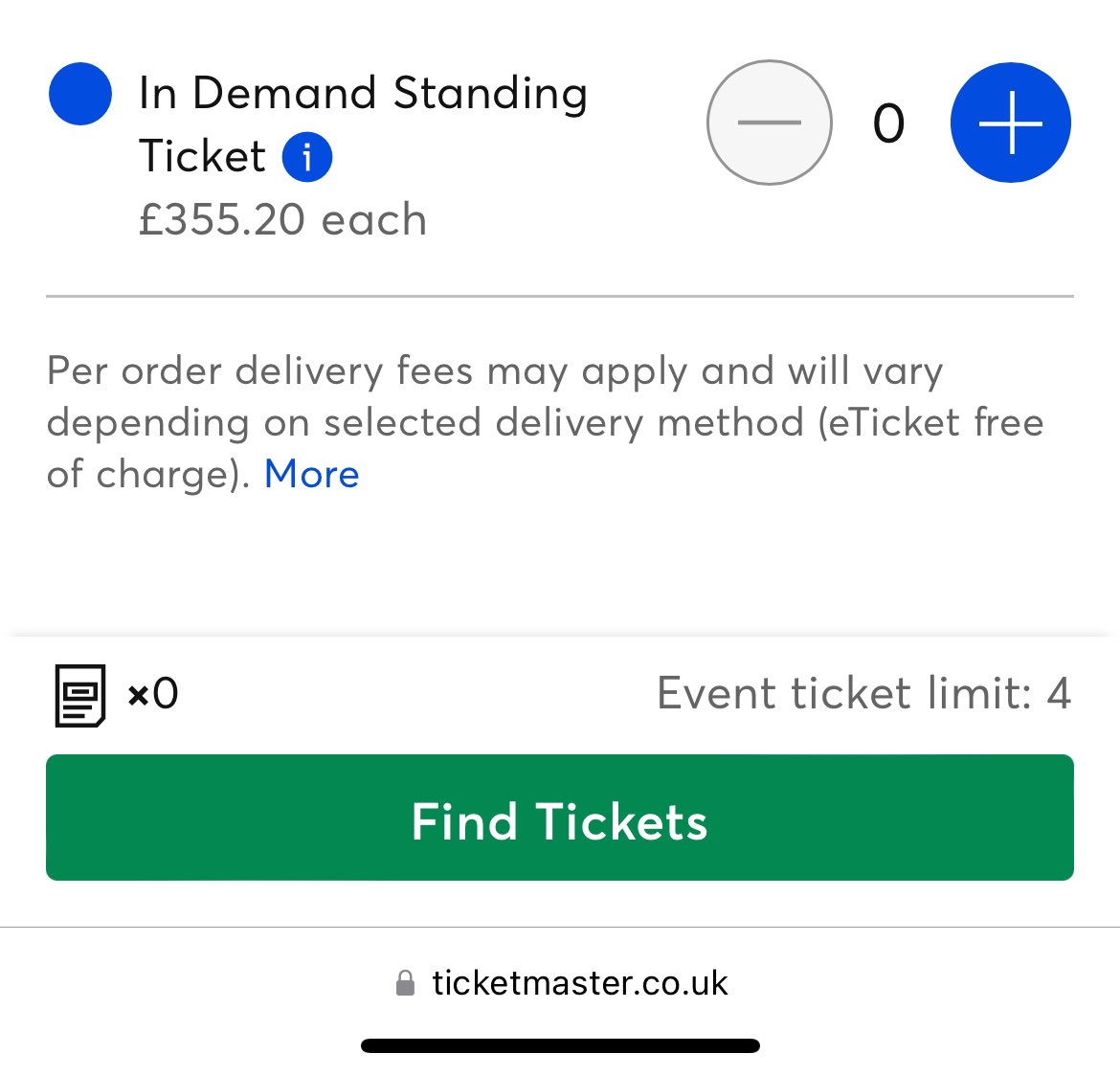 Ticketmaster: köp inte från andra sidor än våran, dom biljetterna blir inte giltiga.
Också Ticketmaster: höjer priset med 200 pund när det blir tryck…