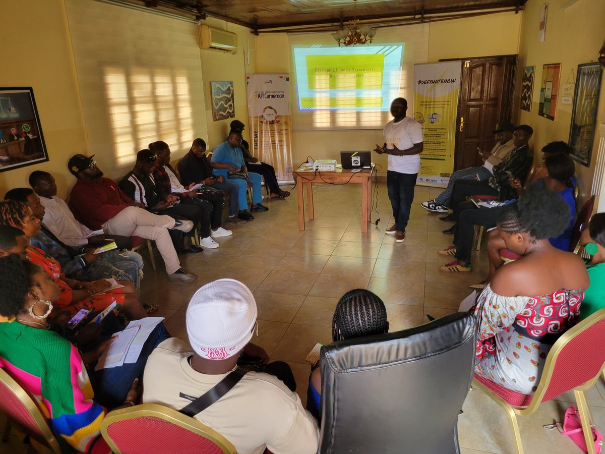 Content creators/bloggers are currently attending a workshop on Digital Human rights: Building on Ethical &amp; responsible content creation &amp; use of ICT.
Read more by clicking the link below
facebook.com/share/p/t1beRw…
#Defyhatenow
<a href="/civic_watch/">Civic Watch</a>
<a href="/DefyhatenowWCA/">#defyhatenow West & Central Africa</a>
<a href="/defyhatenow/">#defyhatenow</a>
<a href="/BloggersCM/">Asso Blogueurs CMR 🇨🇲</a>