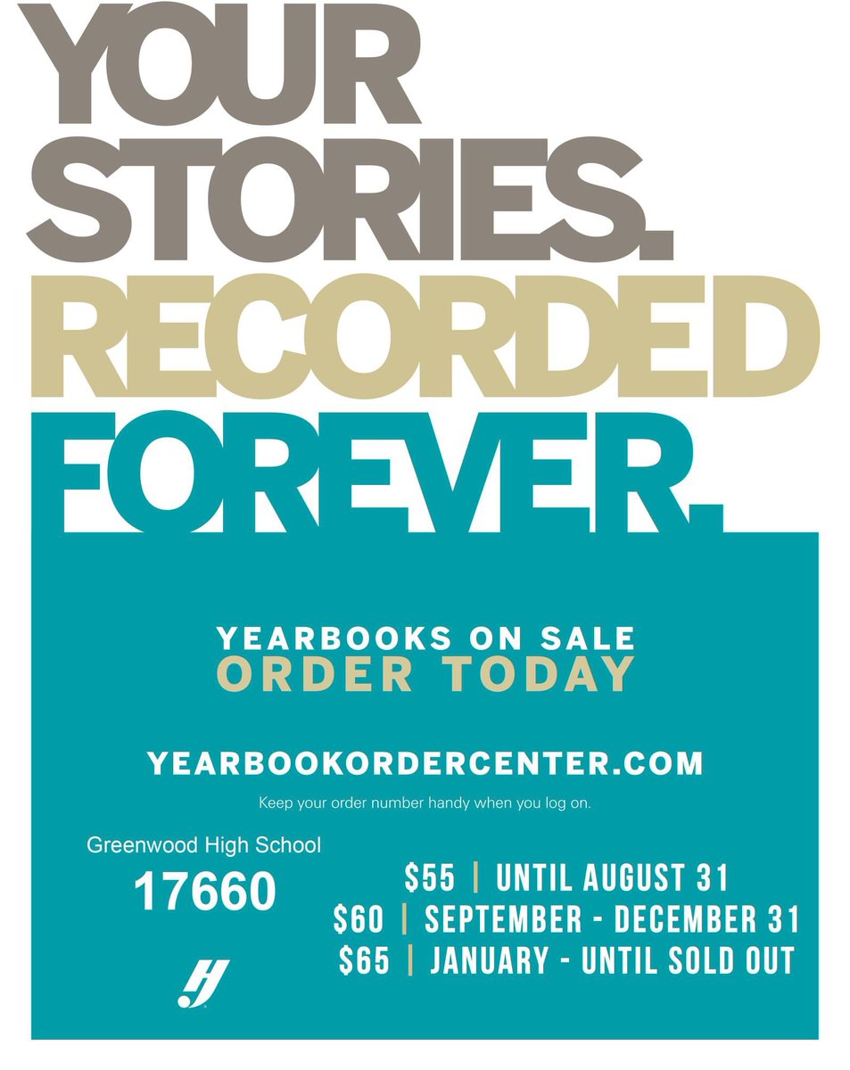GwoodYbook's tweet image. @ghsgatoraid Today is the last day to pre-order your yearbook at the lowest price. Order online and save!
