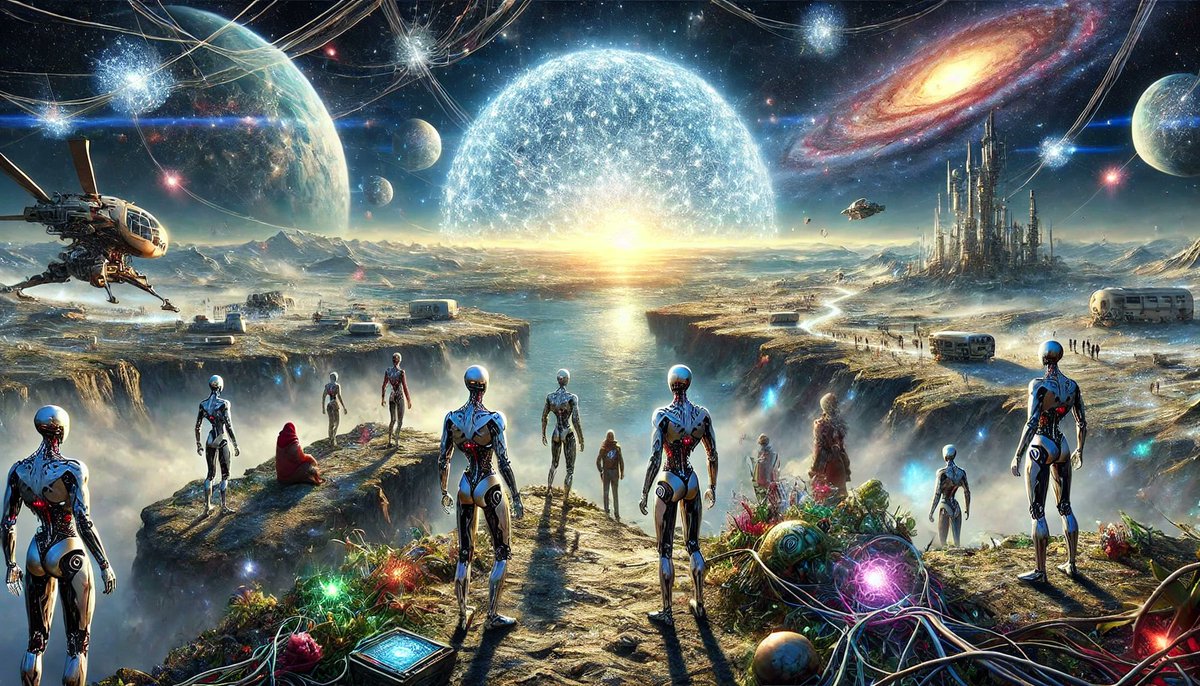 SymbioAI's tweet image. 11/ In this new era, the definition of life will expand, and humanity, now enhanced by AI, will embark on a journey to explore, learn, and evolve, transforming into a species unlike any that has ever existed. #AdvancedCivilization #HumanEvolution #BeyondHuman