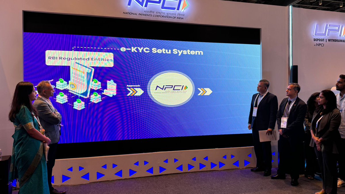 NPCI_NPCI's tweet photo. Say hello to seamless onboarding!  e-KYC Setu System launches at the NPCI Pavilion at #GFF2024. Here’s to changing the way the world does digital identity verification!

@UIDAI I @dilipasbe I @abhay_parekh

e - KYC Circular: https://t.co/GewWfkssBI

#NPCIGFF2024 #GFF2024 #GFF https://t.co/snnJWtv16k