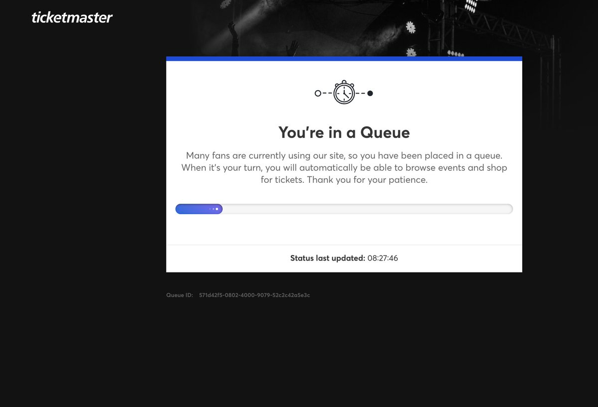 No doubt that this is British... in a queue to enter the site to join the queue for the queue for tickets....<a href="/oasis/">Oasis</a> I wonder if there'll be a 'mind the gap' message before being allowed to step onto the site...