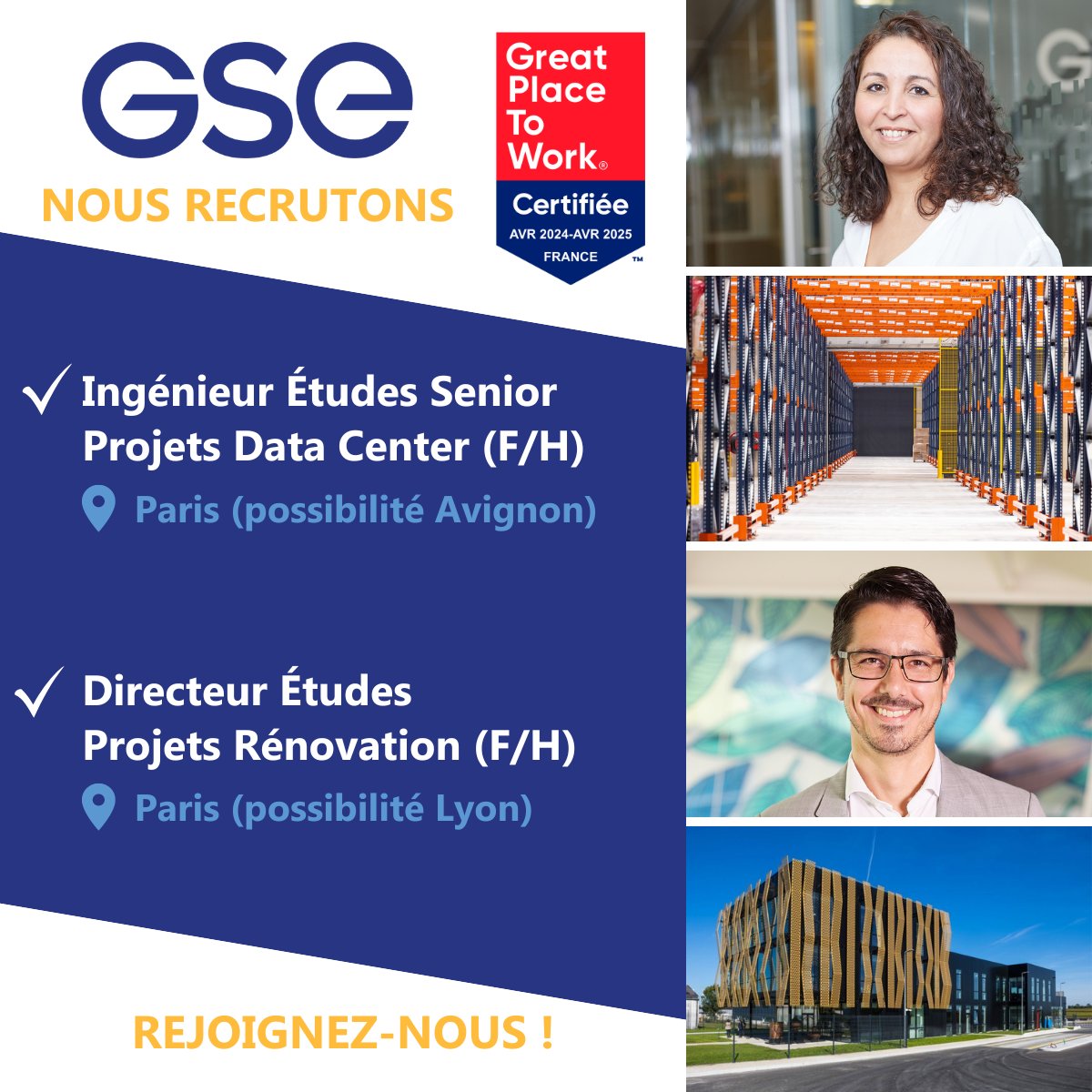 📢 [GSE recrute] Envie de relever de nouveaux défis dans la #conception technique et l'optimisation financière de projets d'envergure ?

👉 Directeur Etudes Projets Rénovation F/H - GSE | lnkd.in/ebpFmPCH
👉 Ingénieur Etudes Senior F/H - GSE | lnkd.in/enzwWdSB