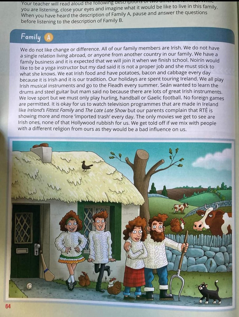 LFJIreland's tweet image. This is indoctrination of Irish youth to hate themselves and everything that makes them proud of being Irish under the banner of &apos;diversity&apos;. Excerpt from the SPHE curriculum textbook for first year pupils. This is critical race theory in practice. The inculcating of young minds…