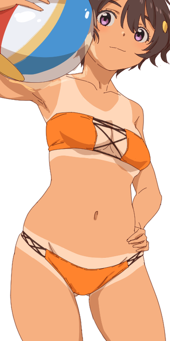 まだ夏は終わってないので水着特集。日焼けあとの上に水着は強すぎる #マケイン 