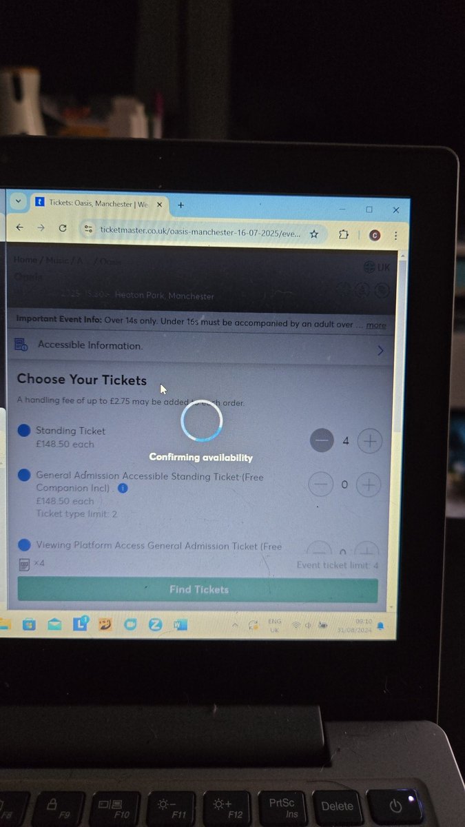 Chloe_Gibbs's tweet photo. @TicketmasterCS hi, I've been stuck on this page for about 30 mins. Can you help? https://t.co/AIPX7eJUhc