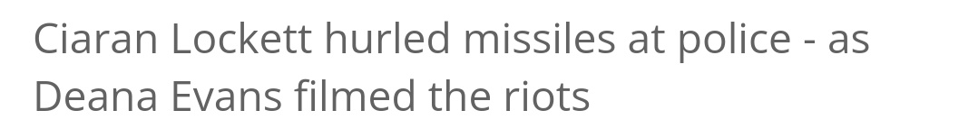 Headline: These days if you chant at a protest, you'll get arrested and thrown in jail.

First paragraph of the article: They threw missiles at the police.