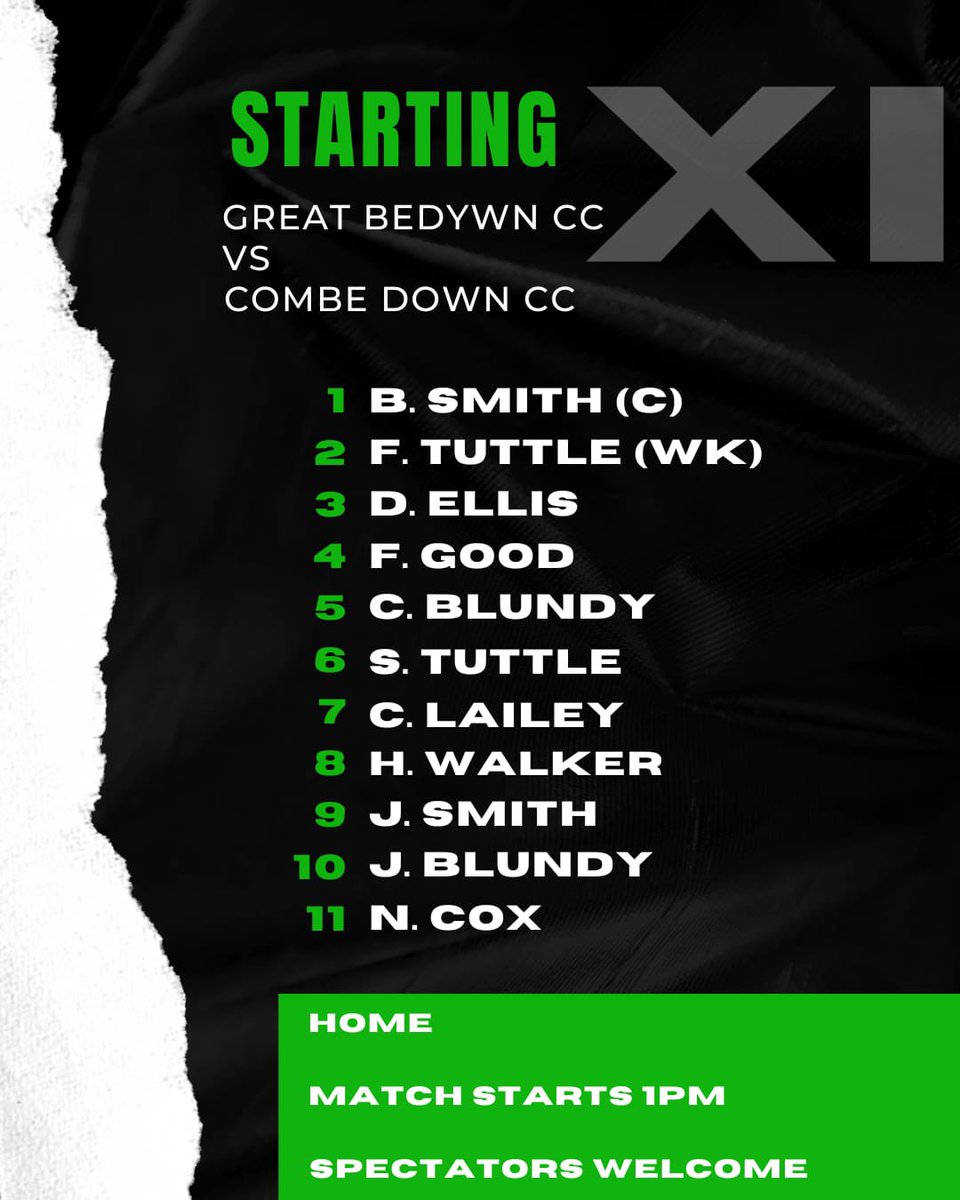 Final game of the season is here and the boys still have everything to play for. 

Win or lose bedwyn will be on the booze tonight as we host our end of season party. 

Here’s how we line up