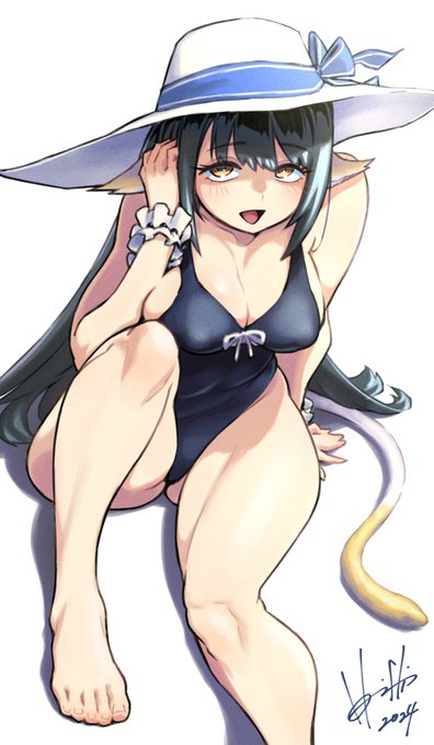 またリクエストで描かせていただいたユズハさんです☺
夏っぽいにしたかったので水着ver.で🏖️✨ 