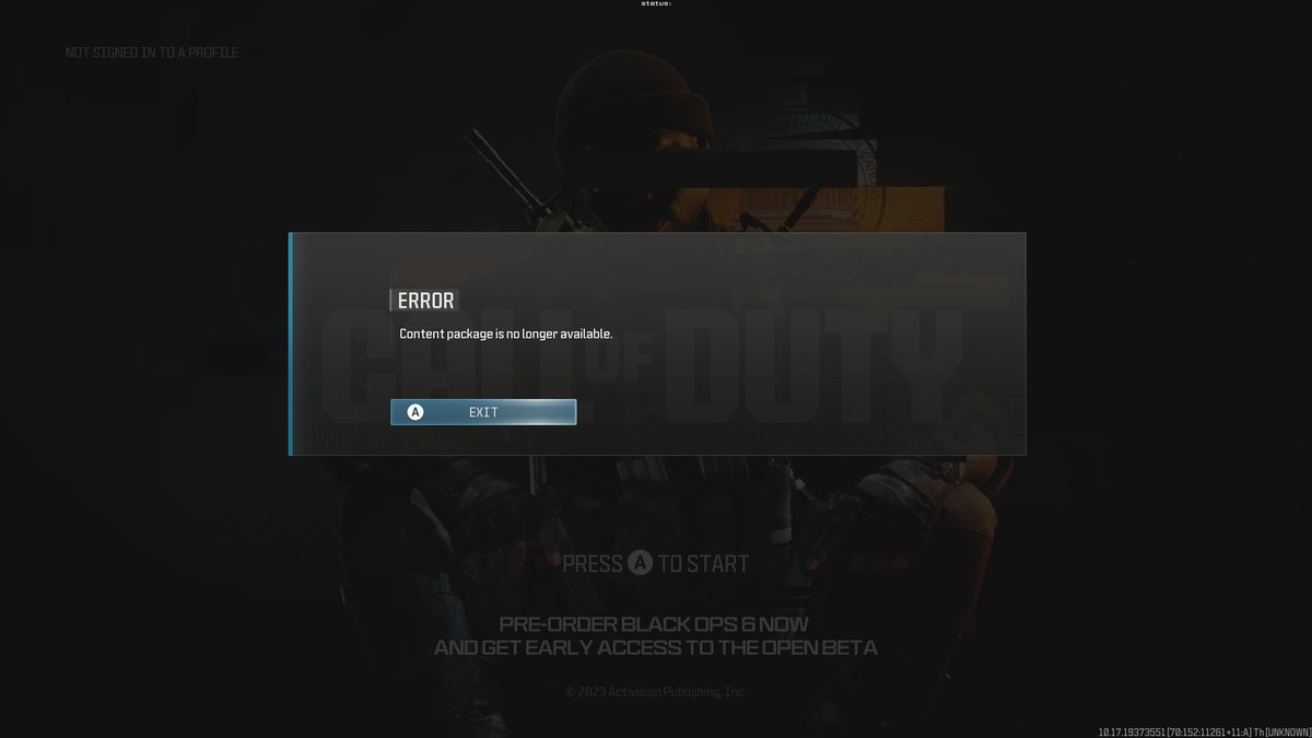 Kezzie_D's tweet photo. @CallofDuty @Xbox @Treyarch @ATVIAssist @BlackOps6Intel Someone please help! I was playing the Beta fine last night.I had a few games with no issue. I'm now getting error message,saying content no longer available (I'm on Xbox). It actually loads to choose Multiplayer. Then error https://t.co/JMndoF4wVs