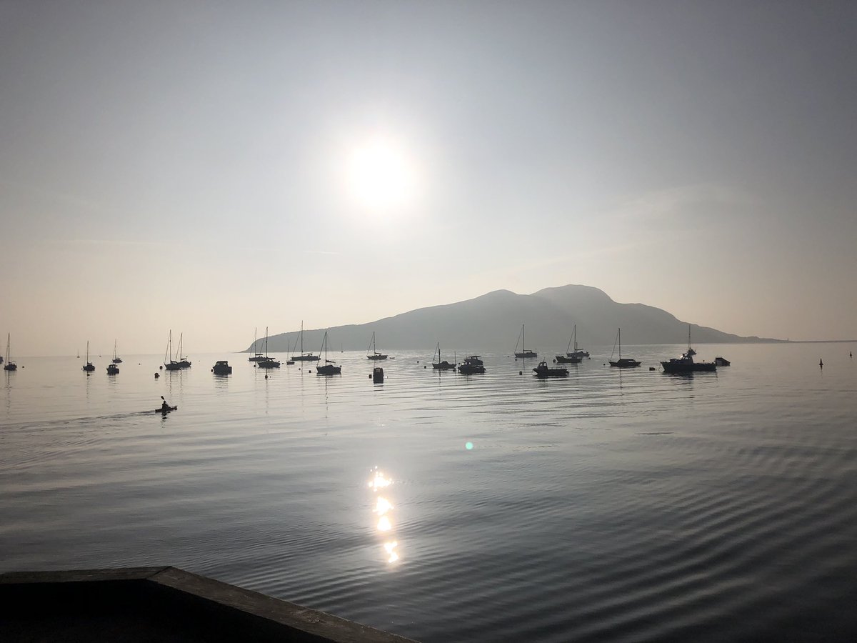 Gorgeous start to a Saturday looking over Lamlash Bay and Holy Isle #Arran