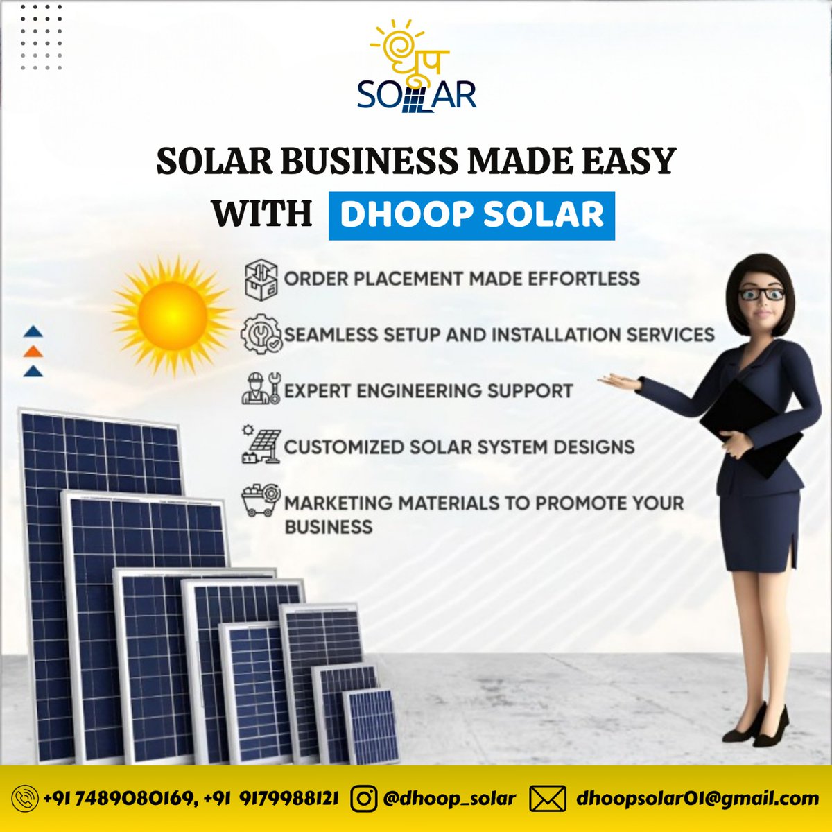DhoopSolar's tweet image. Transform Your Energy with Custom Solar Solutions.
.

#DhoopSolar #CustomSolarDesign #ExpertEngineering #SolarInstallation #RenewableEnergy #GoSolar #SustainableLiving #CleanEnergy #solarpowersolutions
#solarpanelinstallationindore
#solarpanelcompanyindore
#solarpanelinindore