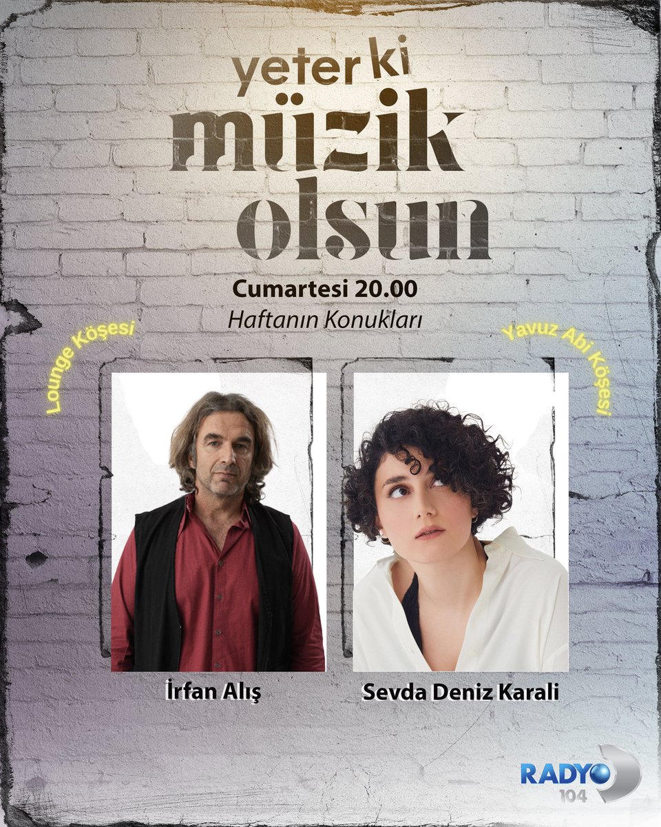 Yeter ki Müzik Olsun programının konukları, Peyk grubundan İrfan Alış ve Sevda Deniz Karali! 🤩

Yavuz Hakan Tok'un sunumuyla Yeter ki Müzik Olsun, saat 20.00'de #RadyoD'de! 💙