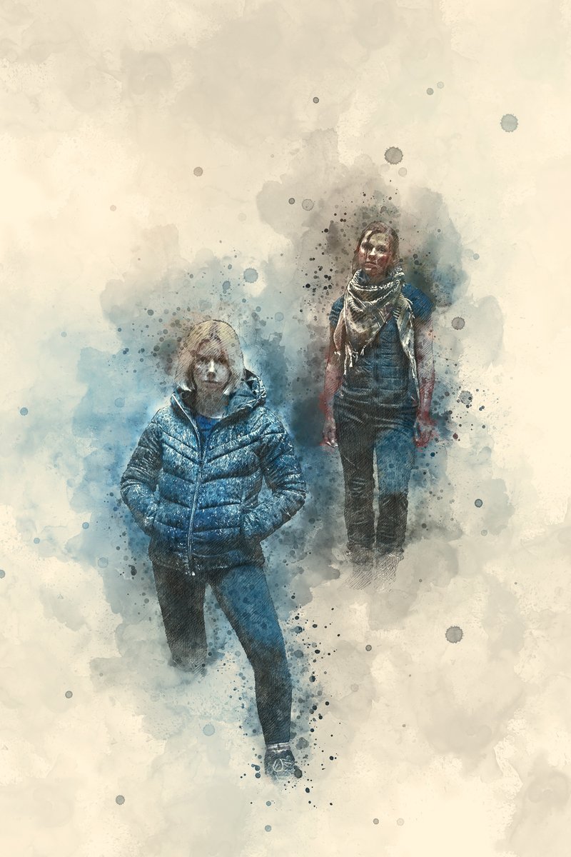 Stylised Mercy Falls artwork from stills photographer Joe Gibson featuring our leading ladies Lauren Lyle &amp; Nicolette McKeown.

Who lives and who dies? Find out now on Prime Video.

#Horrormovies #IndieFilm #Survival #Thriller #Scotland #Streaming