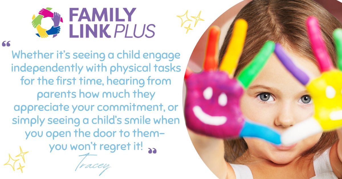 When you become part of our Family Link Plus community everyone benefits! 💜

With just a couple of hours, you really can make such a difference to the lives of local families caring for their children with complex needs/ disabilities. 

Find out more: orlo.uk/w9OCL