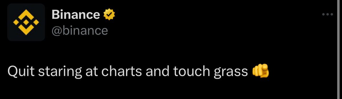 gm. binance tweeted this from both main and futures account. at this point they’re afraid they won’t have any traders left if yous keep trading this chop.

however, this is the time to prepare and make a plan for when markets come back. stay sharp friends.