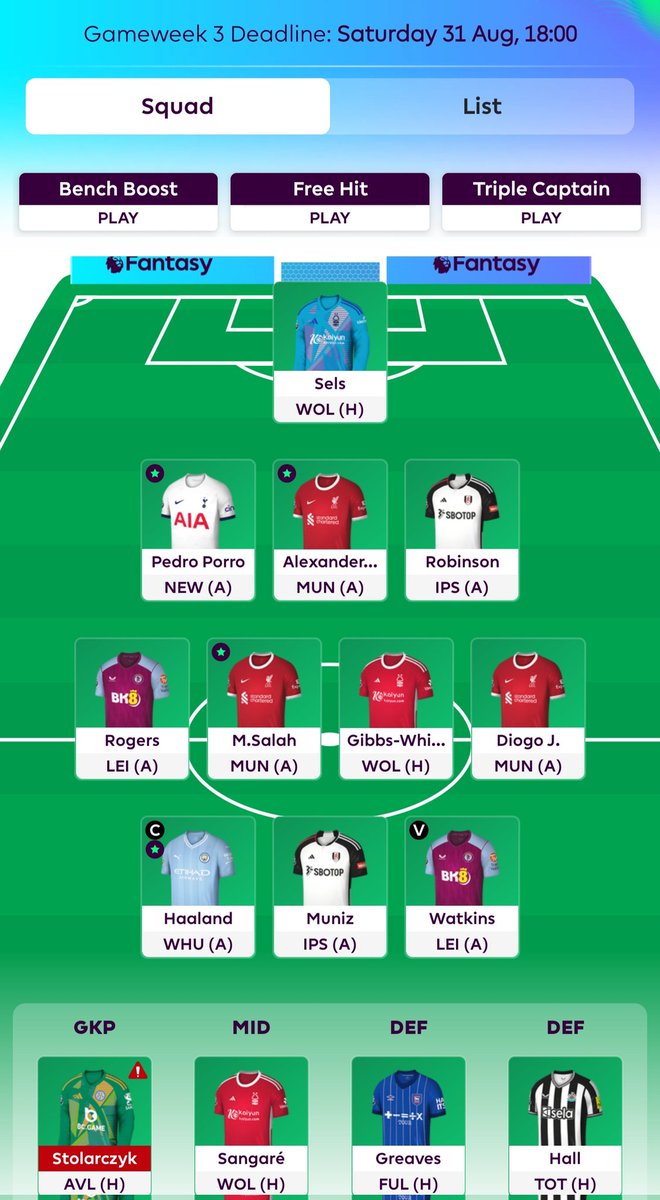 FPLxFun's tweet image. #FPL 24/25 GW3 🔒
Jacob Murphy + Isak ▶️ Rogers + Watkins
Friendship with Newcastle ended. Aston Villa are my new friends now.
#playityourway
#FPLcommunity