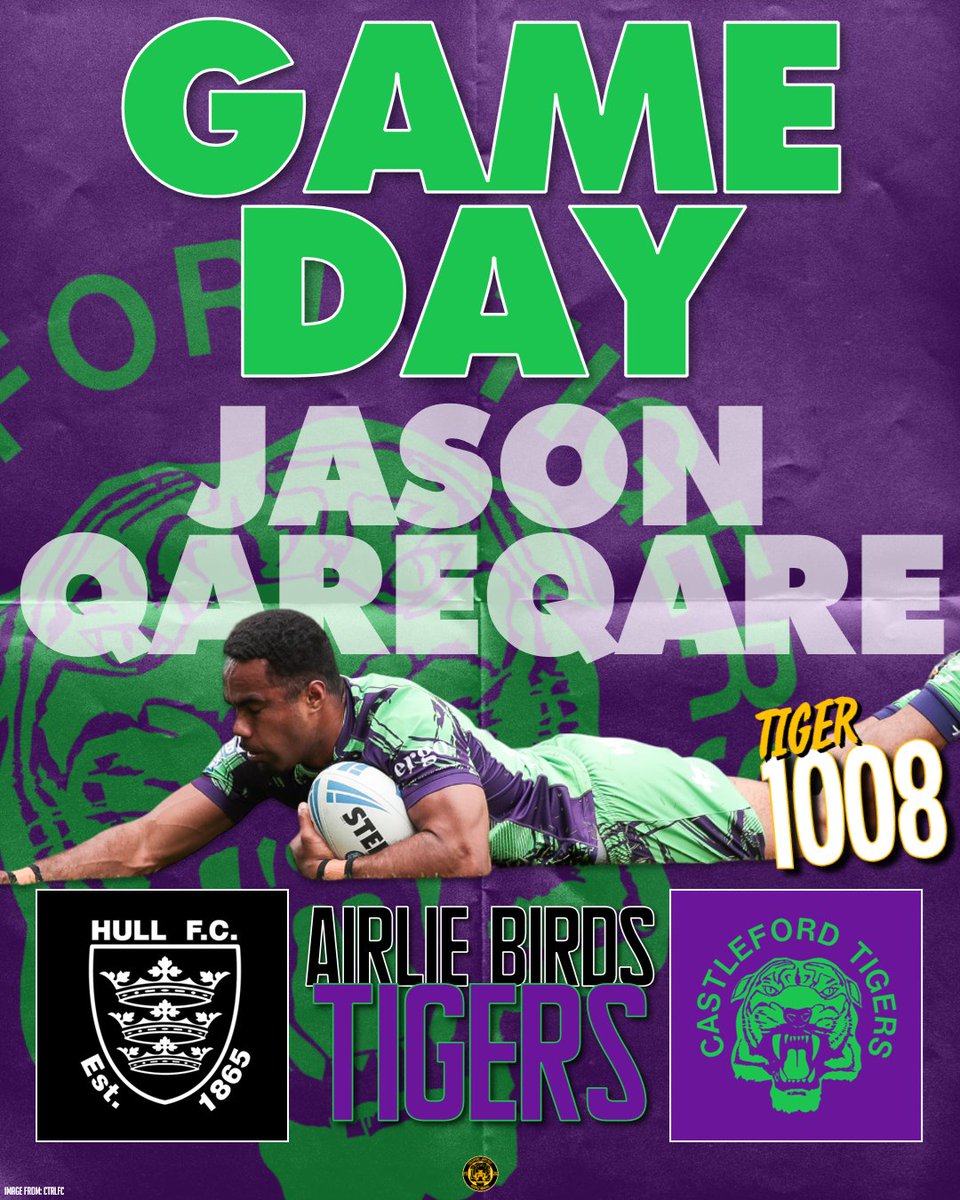 DarntLane's tweet photo. IT'S GAME DAY
HULL FC vs CASTLEFORD TIGERS
Today's match will be the 2️⃣1️⃣5️⃣th time that Castleford has faced Hull FC.
#COYF #SLHulCas https://t.co/xgn04V576c
