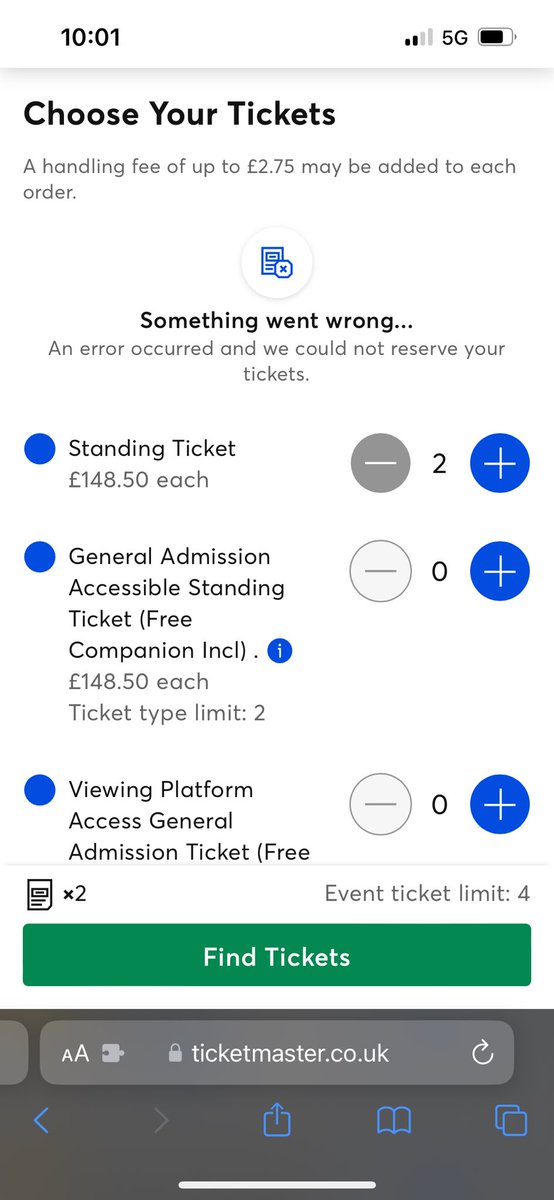 scottgall_'s tweet photo. @TicketmasterUK anything I can do? Had this happen ten times now https://t.co/19EW6gZKKr