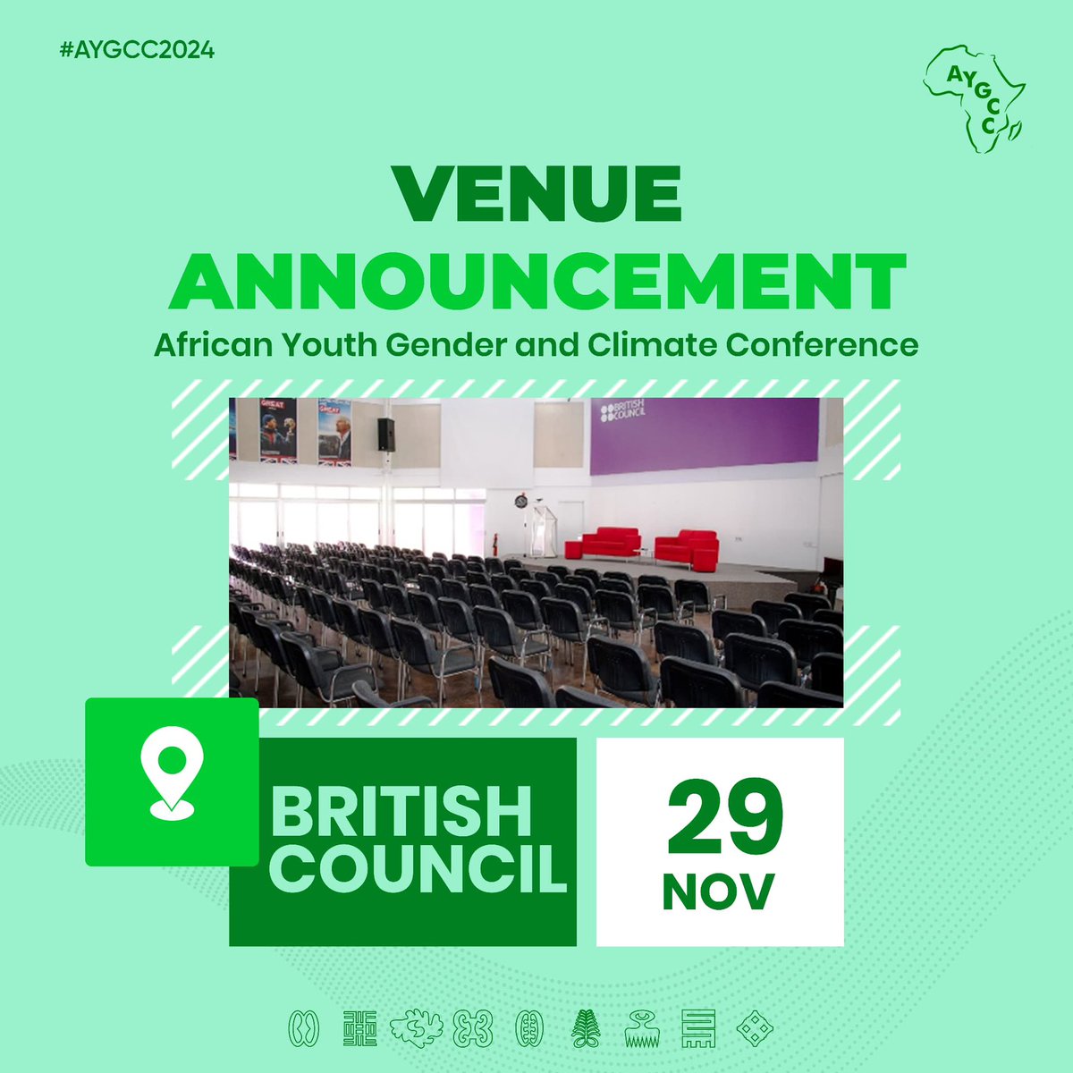 aygcc_'s tweet image. We are excited to announce that the prestigious #BritishCouncil in Accra will be hosting our #AYGCC2024

Join as we bring together bright minds to discuss critical issues of  #ClimateAction and #GenderEquity

bit.ly/Register-AYGCC…

#AYGCC #AnijieGlobalFoundation #cop29