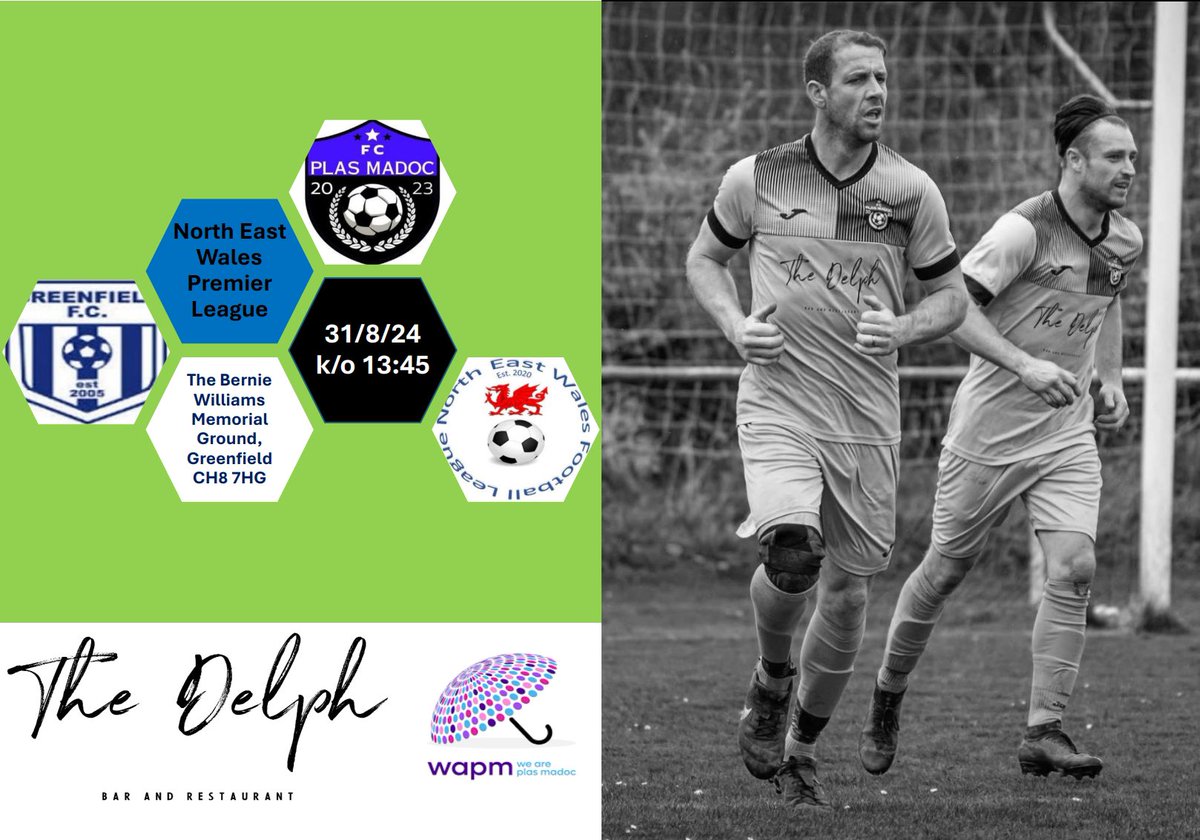 FC Plas Madoc (@fcplasmadoc) on Twitter photo GAME DAY 31/8/24
π <a href="/Greenfieldfc/">Greenfield FC</a>
π North East Wales Premier League
ποΈ Bernie Williams Memorial Ground CH8 7HG
β° 13:45
π± Updates via the Cymru Football App
#Groundhopping
Sponsored by <a href="/thedelph/">The Delph Restaurant and Bar</a> and <a href="/ArePlas/">We Are Plas Madoc</a> GAME DAY 31/8/24
π <a href="/Greenfieldfc/">Greenfield FC</a>
π North East Wales Premier League
ποΈ Bernie Williams Memorial Ground CH8 7HG
β° 13:45
π± Updates via the Cymru Football App
#Groundhopping
Sponsored by <a href="/thedelph/">The Delph Restaurant and Bar</a> and <a href="/ArePlas/">We Are Plas Madoc</a>