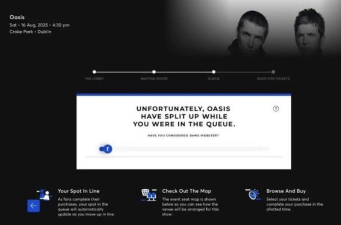 Well that’s that then 😂 #oasis2025 #Ticketmaster