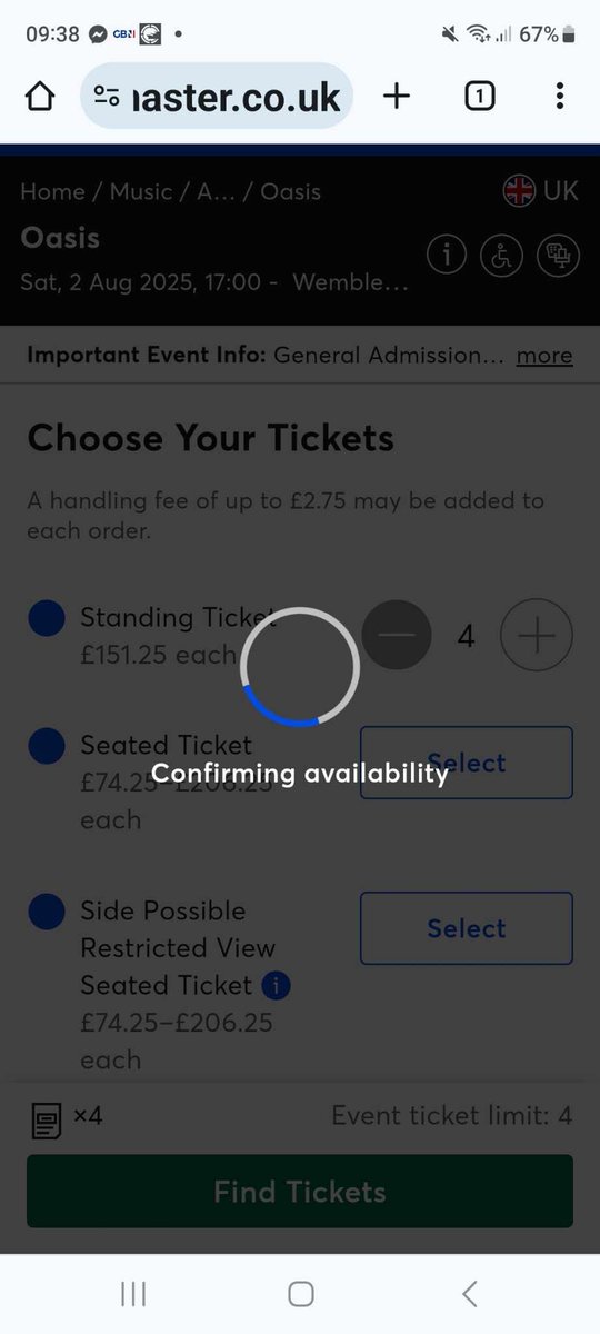 sumleighx's tweet photo. @oasis My dad got into the queue at 9am, was 444 in line at 9:07, got straight onto the ticket page. He has been trying for over an hour to buy them but ticket master won’t let him now it’s kicked him off!! He’s now over 260,000! What is this??? https://t.co/vopp7laQae