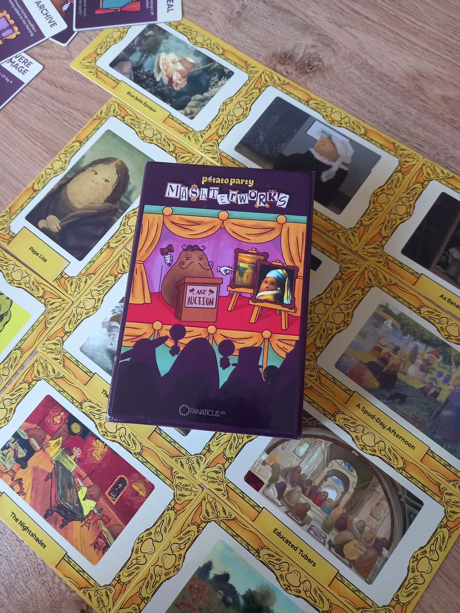 Board Game Addict (@boardadd) on Twitter photo Another #game for this #SaturdayMorning is the fabulous auction game 'Potato Party Mashterworks' in which you are bidding on real life art works...with a Potato theme.
<a href="/potatopartygame/">Potatopartygame</a>
#SaturdayMorningVibe #Paralympics #Pokemon #boardgames #play #win Another #game for this #SaturdayMorning is the fabulous auction game 'Potato Party Mashterworks' in which you are bidding on real life art works...with a Potato theme.
<a href="/potatopartygame/">Potatopartygame</a>
#SaturdayMorningVibe #Paralympics #Pokemon #boardgames #play #win