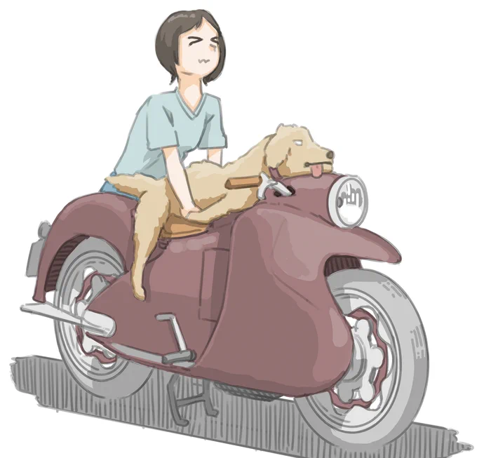 「ここは君のベッドじゃないよーーー!」と言っている女子です。 (Moto Major)【再掲】 #バイクJK #イラスト