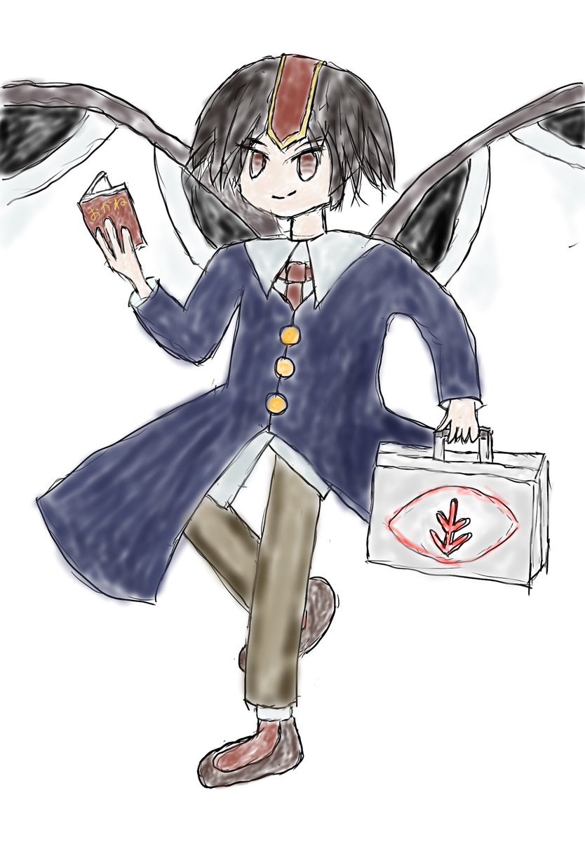 anti_memory_zu's tweet image. 旭天子ヒバル
ポーズは東の鴉天狗を参考にしました〜
 #Len_en_art #連縁 #連縁project