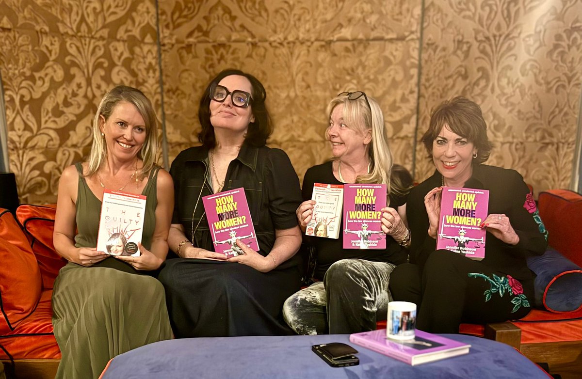KathyLette's tweet photo. When it comes to the Aussie sisterhood, we’re all on the same page - bigging up each other’s books while pulping the patriarchy. Chauvinists are always in our bad books. @suigenerisjen @DeborahFW @SuzieMillerWrtr #HowManyMoreWomen  #TheGuiltyFeminist #PrimaFacie #TheRevengeClub https://t.co/5aWLAkTsGF