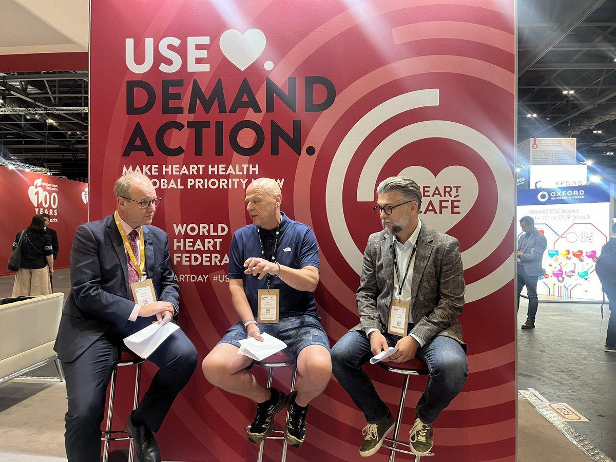 World Heart Federation (@worldheartfed) on Twitter photo 300 million people are living with rare diseases worldwide. <a href="/ProfSNicholls/">Steve Nicholls</a>, Dr Iain Armstrong (<a href="/PHA_UK/">PHA UK</a>) and <a href="/maciejbanach/">Maciej Banach</a> are discussing common challenges in timely diagnosis of rare CVDs at our #HeartCafé! 📍 BOOTH F20 #ESCCongress 300 million people are living with rare diseases worldwide. <a href="/ProfSNicholls/">Steve Nicholls</a>, Dr Iain Armstrong (<a href="/PHA_UK/">PHA UK</a>) and <a href="/maciejbanach/">Maciej Banach</a> are discussing common challenges in timely diagnosis of rare CVDs at our #HeartCafé! 📍 BOOTH F20 #ESCCongress