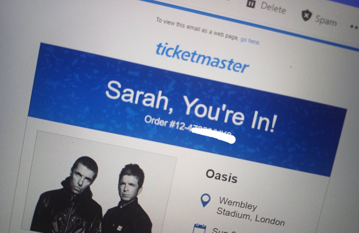 ... and block 109. Can't even get that these days for an England match 😂

#Oasisreunion