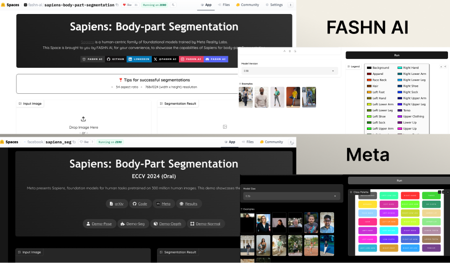 ayaboch's tweet image. Meta just copied our app 🫤 

So a weird thing just happened which I am not sure how to handle...

A few days ago, @DanBochman and I released an app showcasing Meta&apos;s new Sapiens models - A pure contribution to open-source. 

The space got great feedback and we even got a GPU…