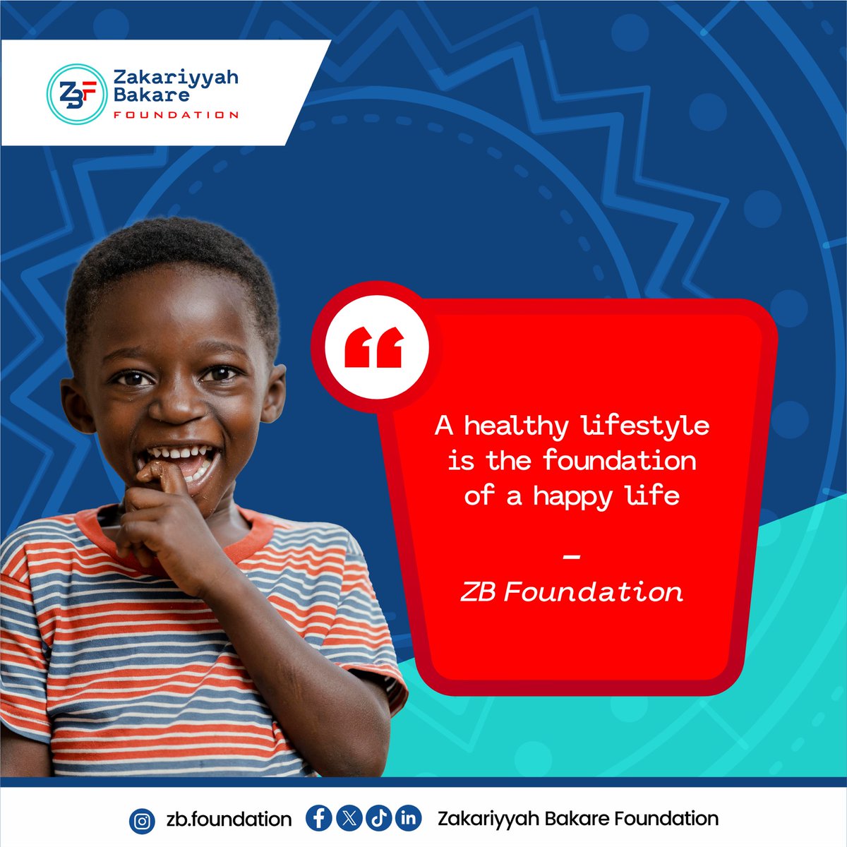 ZB__foundation's tweet photo. WELLNESS 🌱

When we choose a healthy lifestyle, we are also choosing a happy life. 

Invest in your wellbeing as much as you can and feel the difference. 🌞🍎

 #Wellnessfirst
#Healthiswealth
#zbfoundation
#zakariyyahbakare https://t.co/o5QEvnOlwv