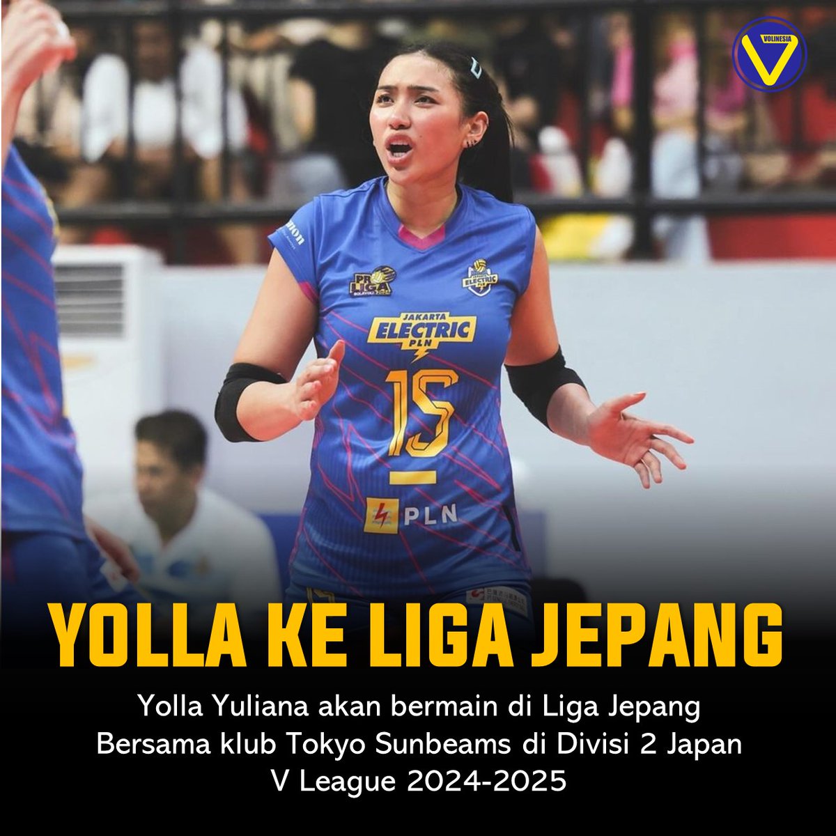 volinesia's tweet photo. Yolla Yuliana, siap beraksi di Jepang! Yolla dikabarkan bakal bermain di liga voli Jepang untuk musim 2024/2025 bersama klub Tokyo Sunbeams. 
Dalam beberapa unggahan Instagram para atlet Tokyo Sunbeams pada Jumat, 30 Agustus 2024, terlihat Yolla sudah mendarat di Negeri Sakura. https://t.co/JqIF0C2opl