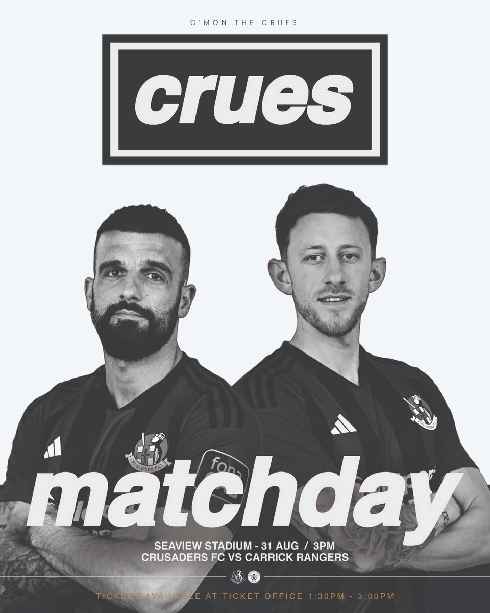 CrusadersFC's tweet photo. Still waiting in the queue for Oasis tickets online?
Well no queue for tickets at https://t.co/DD91m10BuH or the ticket office for todays game at Seaview 👌
Come down and enjoy the game  with friends and family ♥️🖤 @BoyleSports @OfficialNIFL @CarrickRangers https://t.co/5R2dJRtSVZ
