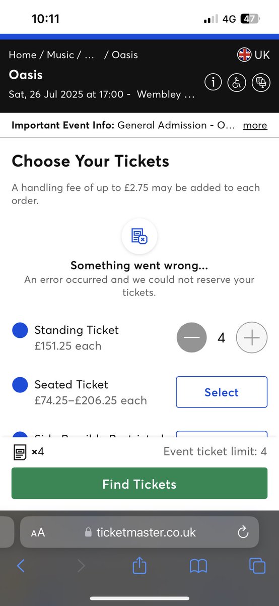 RichardLickley's tweet photo. @TicketmasterUK @oasis Then you kick me out! You having a laugh https://t.co/fm9Jw6iY6q