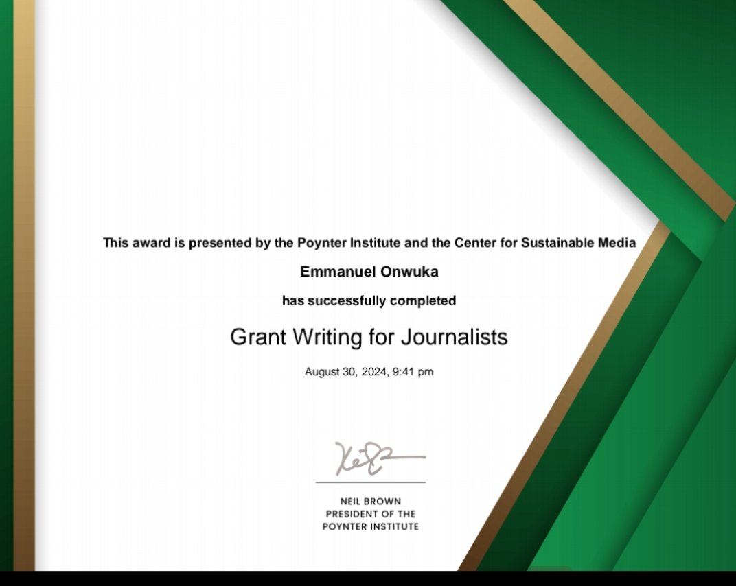 Mkomanuel's tweet photo. After weeks of hard work and consistent learning, I've finally reached this milestone. Thank you @poynter https://t.co/R86OFIRKdR