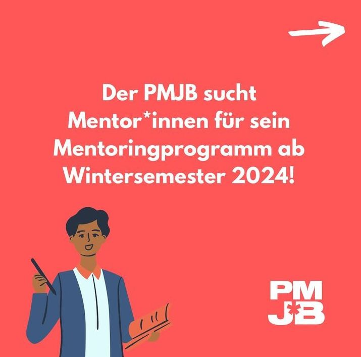 Werdet Teil unseres Mentoringprogramms!

Mehr Infos unter pmjb.de/blog/mentoring