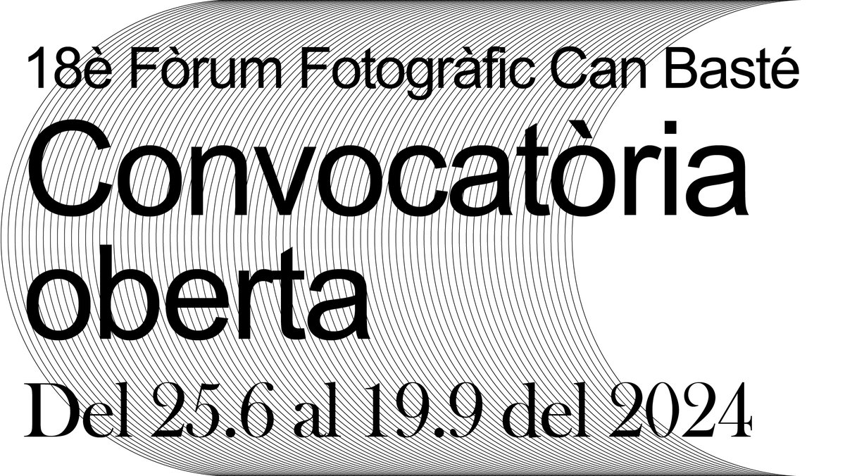 Districte de Nou Barris (@bcn_noubarris) on Twitter photo 📸A finals de novembre arriba el 18è Fòrum Fotogràfic <a href="/canbaste/">Centre Cívic Can Basté</a>, que repartirà 3 beques de 2000 € per a projectes expositius i una de 3000 € per a publicació.
📜Presentació de projectes fins al 19 de setembre. Bases, formularis i més info: i.mtr.cool/apcvttbtiq <a href="/fotocanbaste/">Espai Fotogràfic Can Basté</a> 📸A finals de novembre arriba el 18è Fòrum Fotogràfic <a href="/canbaste/">Centre Cívic Can Basté</a>, que repartirà 3 beques de 2000 € per a projectes expositius i una de 3000 € per a publicació.
📜Presentació de projectes fins al 19 de setembre. Bases, formularis i més info: i.mtr.cool/apcvttbtiq <a href="/fotocanbaste/">Espai Fotogràfic Can Basté</a>
