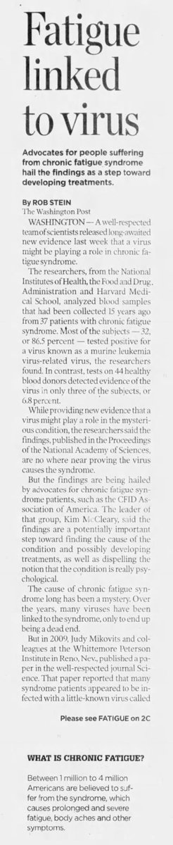 RFH1955's tweet image. Fourteen years ago today. The Island Packet, US. 31st August 2010. #MyalgicEncephalomyelitis #cfsme #xmrv #mecfs #myalgice