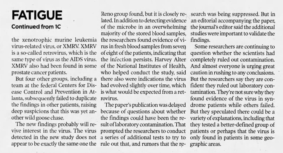 RFH1955's tweet image. Fourteen years ago today. The Island Packet, US. 31st August 2010. #MyalgicEncephalomyelitis #cfsme #xmrv #mecfs #myalgice