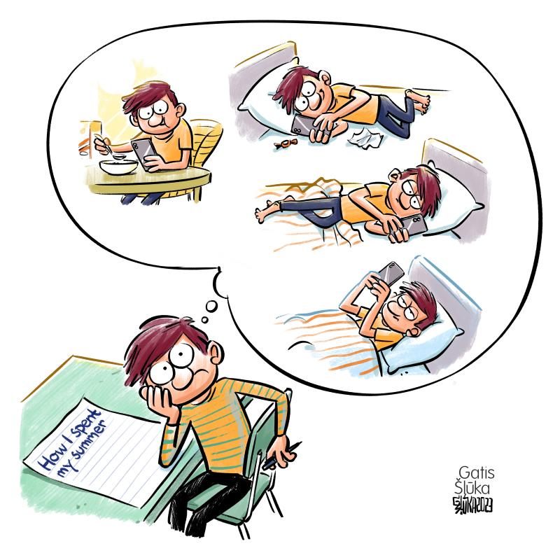 cartoonmovement's tweet image. How I spent my summer… Cartoon by @KarikaturaLv. Also published today in Dutch newspaper @trouw: cartoonmovement.com/cartoon/summer… 

#summer #smartphone #phoneaddiction