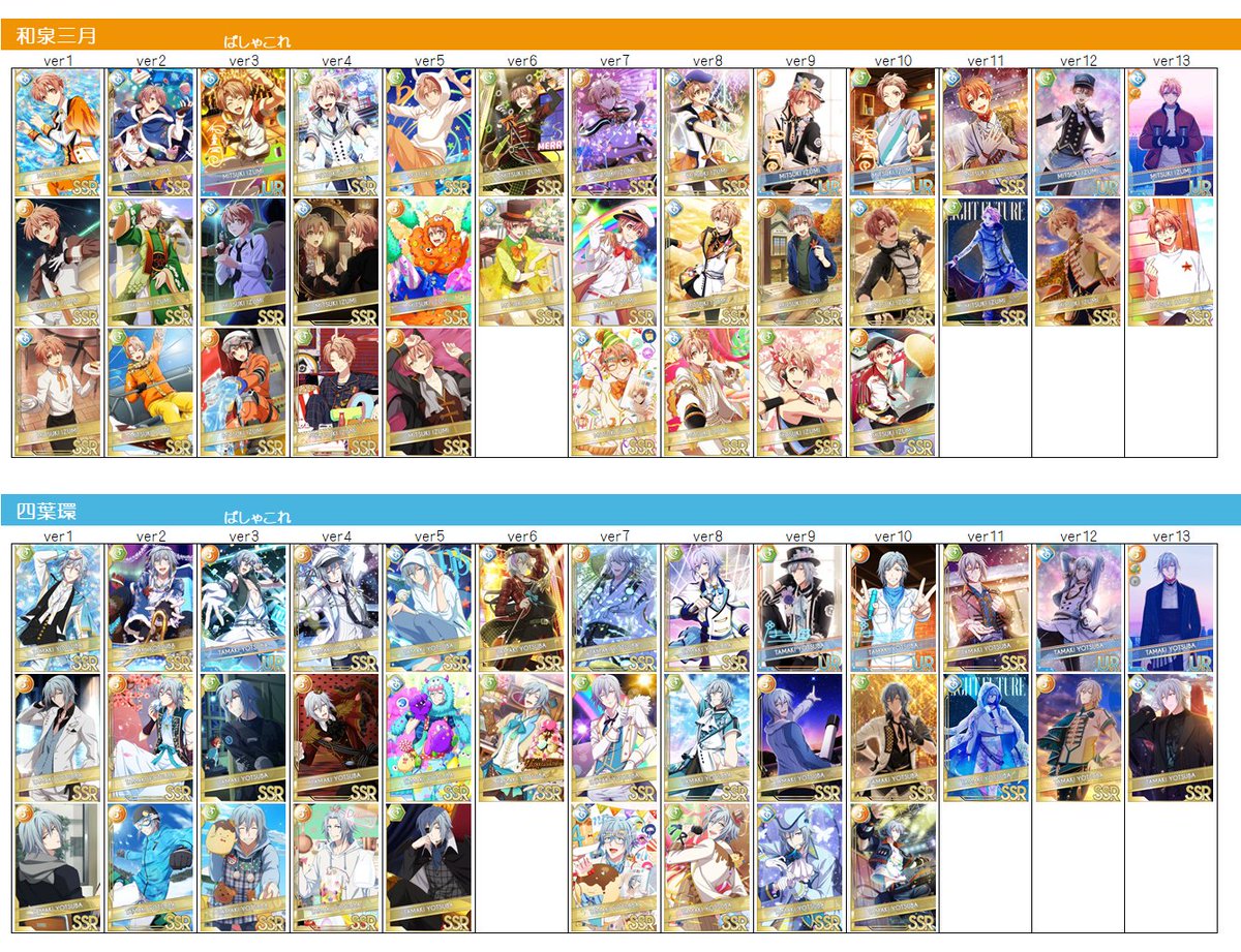 アイナナ アイドリッシュセブン ぱしゃこれ一覧 1～13弾 ⭐13弾追加