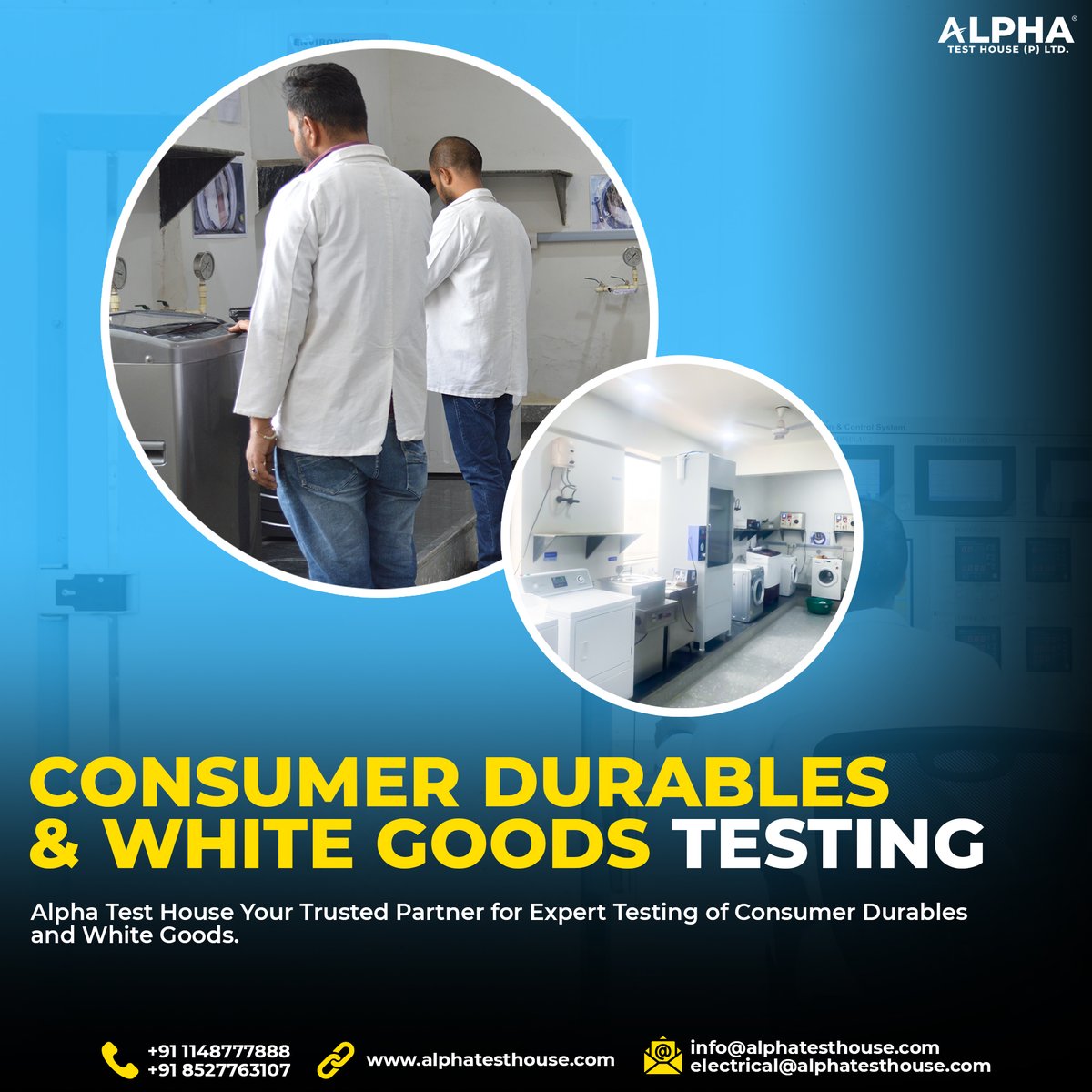 AlphaTestHouse's tweet image. "Alpha Test House: Your Trusted Partner for Expert Testing of Consumer Durables and White Goods"
@AlphaTestHouse